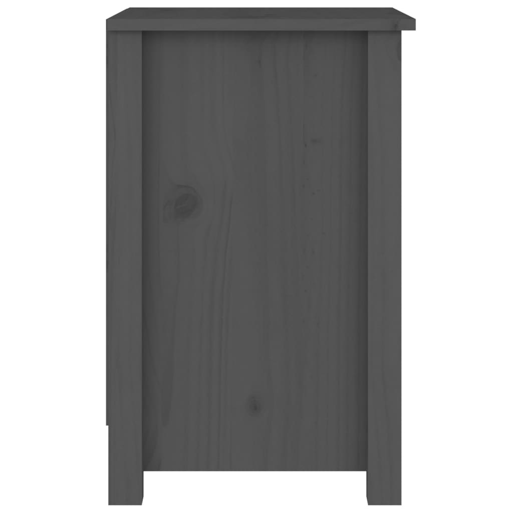 Nachttisch Grau 40x35x55 cm Massivholz Kiefer - Pazzar.ch