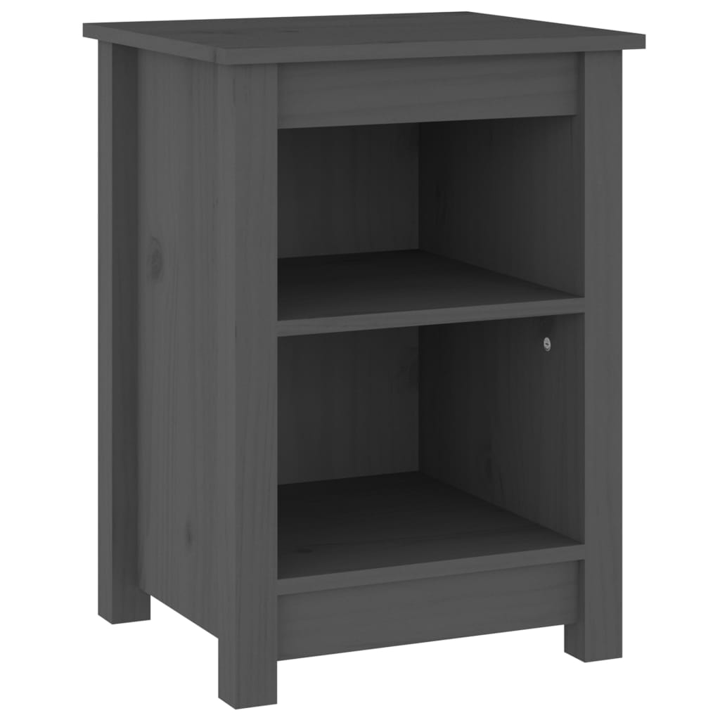 Nachttische 2 Stk. Grau 40x35x55 cm Massivholz Kiefer - Pazzar.ch