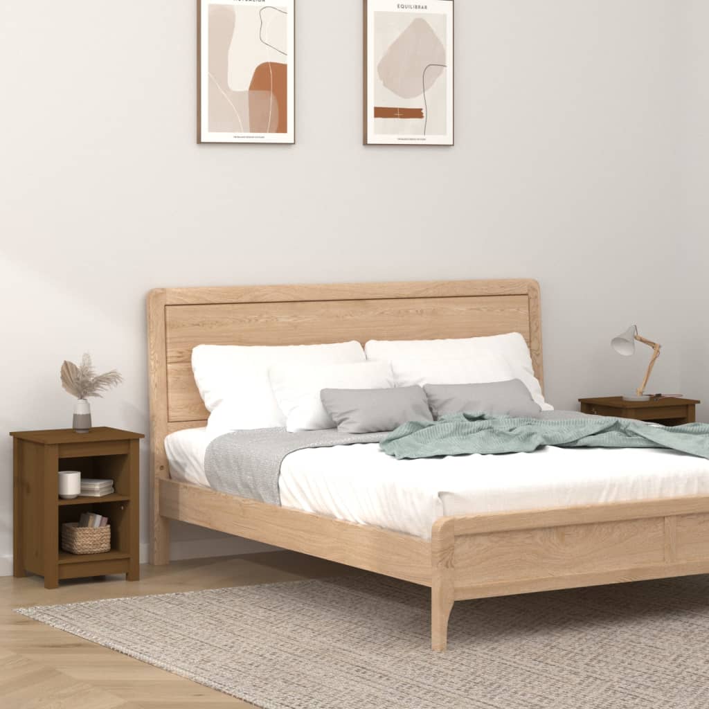 Nachttische 2 Stk. Honigbraun 40x35x55 cm Massivholz Kiefer - Pazzar.ch