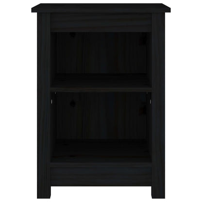 Nachttische 2 Stk. Schwarz 40x35x55 cm Massivholz Kiefer - Pazzar.ch