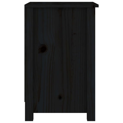 Nachttische 2 Stk. Schwarz 40x35x55 cm Massivholz Kiefer - Pazzar.ch