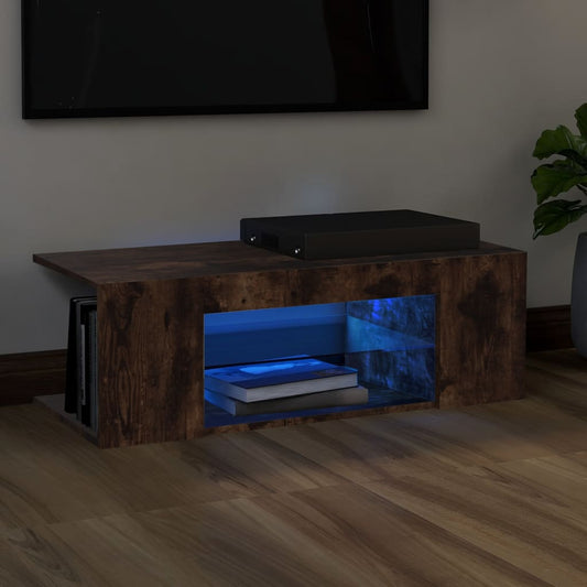 TV-Schrank mit LED-Leuchten Räuchereiche 90x39x30 cm - Pazzar.ch
