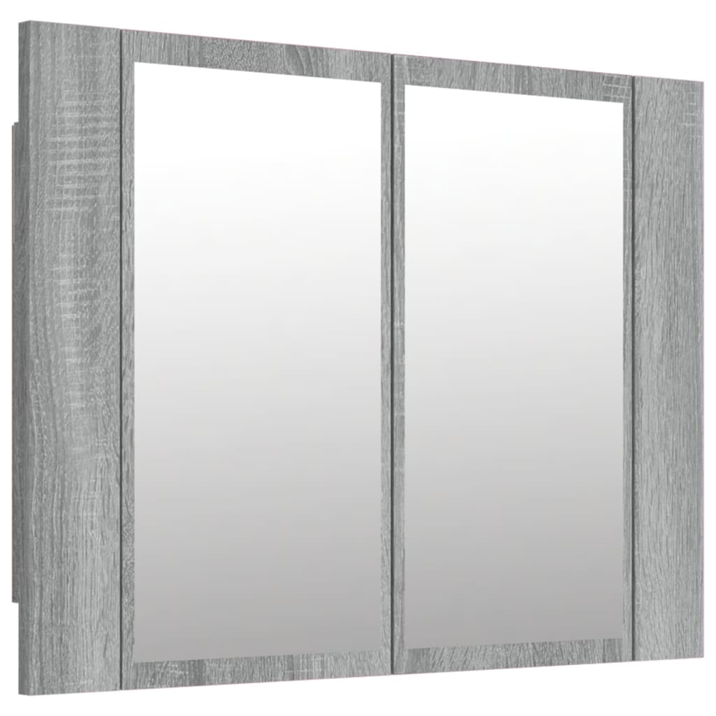 LED-Spiegelschrank Grau Sonoma 60x12x45 cm Holzwerkstoff - Pazzar.ch