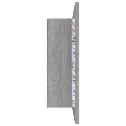 LED-Spiegelschrank Grau Sonoma 60x12x45 cm Holzwerkstoff - Pazzar.ch