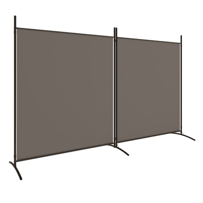 2-tlg. Paravent Anthrazit 348x180 cm Stoff - Pazzar.ch