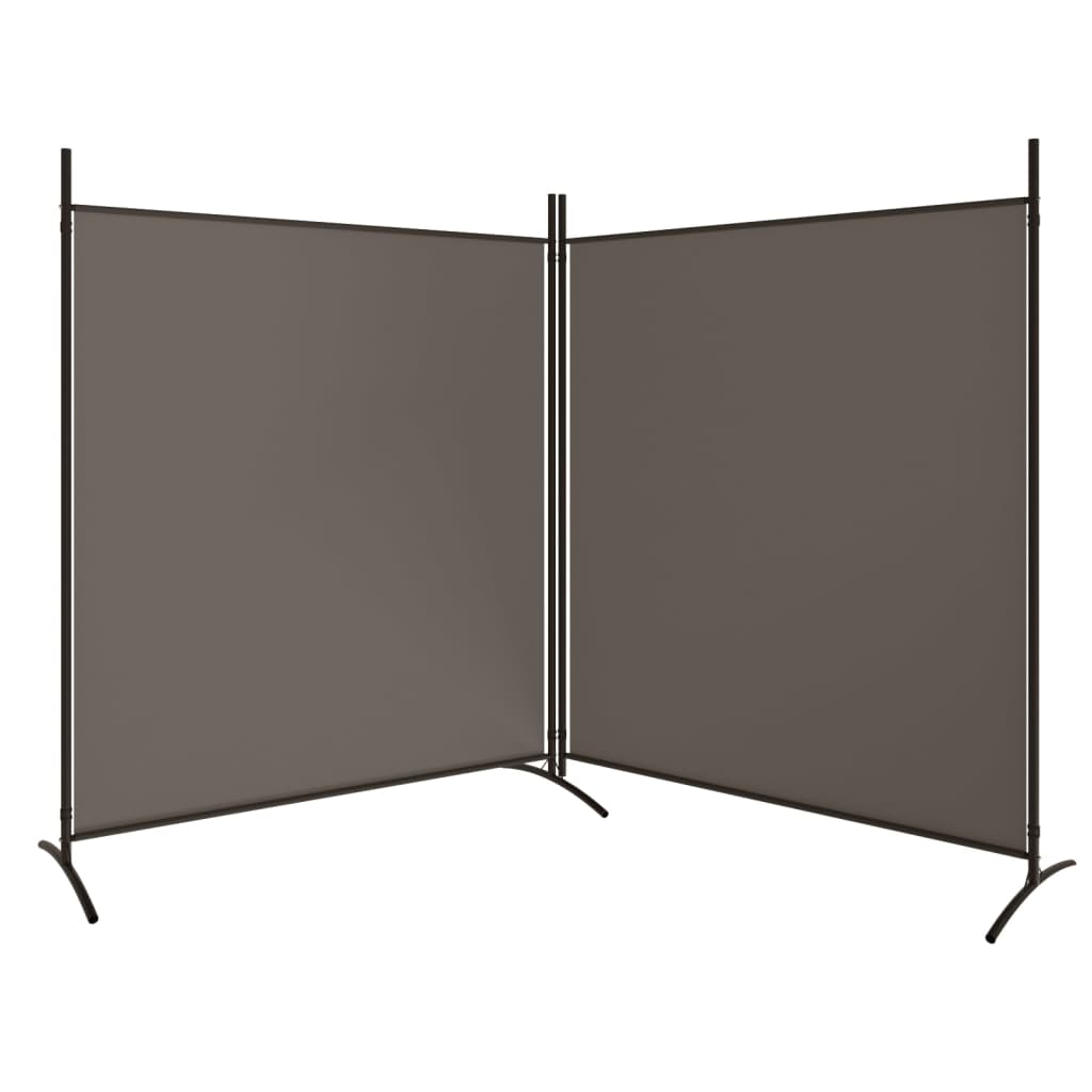 2-tlg. Paravent Anthrazit 348x180 cm Stoff - Pazzar.ch