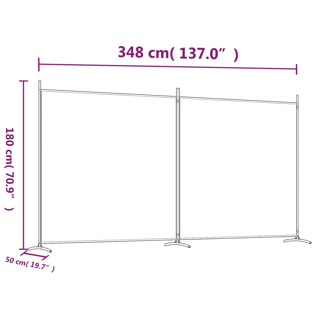 2-tlg. Paravent Anthrazit 348x180 cm Stoff - Pazzar.ch