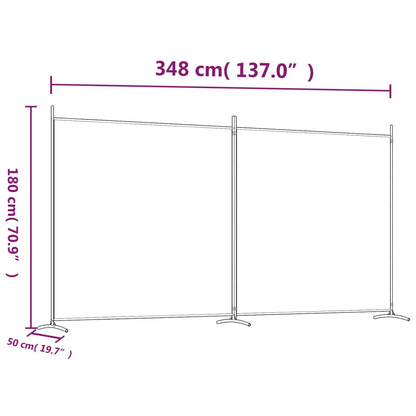 2-tlg. Paravent Anthrazit 348x180 cm Stoff - Pazzar.ch