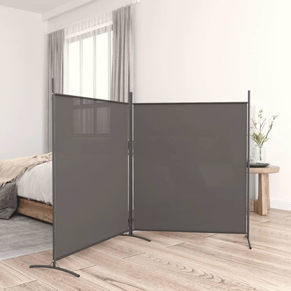 2-tlg. Paravent Anthrazit 348x180 cm Stoff - Pazzar.ch