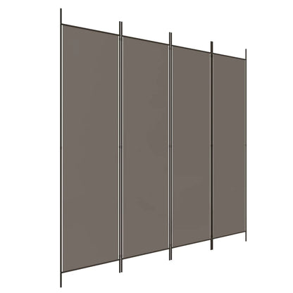 4-tlg. Paravent Anthrazit 698x180 cm Stoff - Pazzar.ch