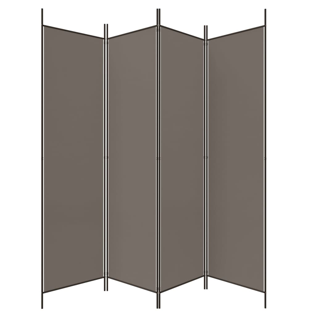 4-tlg. Paravent Anthrazit 698x180 cm Stoff - Pazzar.ch