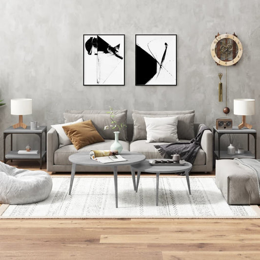 Beistelltische 2 Stk. Grau Sonoma 40x40x40 cm Holzwerkstoff - Pazzar.ch