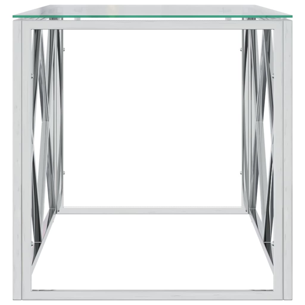 Couchtisch 110x45x45 cm Edelstahl und Glas - Pazzar.ch