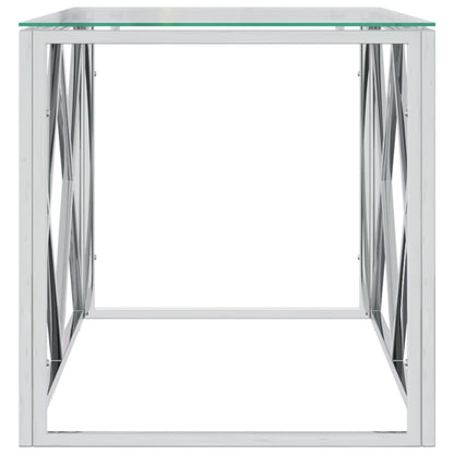 Couchtisch 110x45x45 cm Edelstahl und Glas - Pazzar.ch