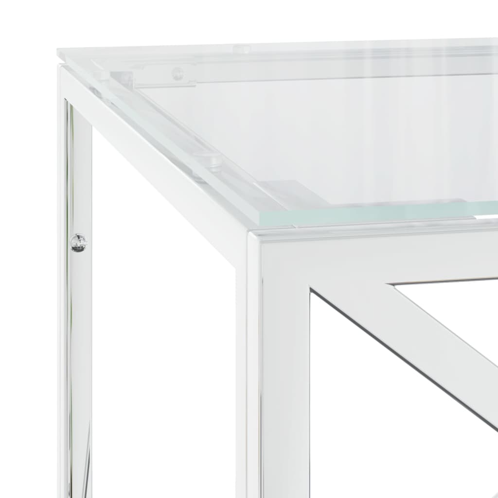 Couchtisch 110x45x45 cm Edelstahl und Glas - Pazzar.ch