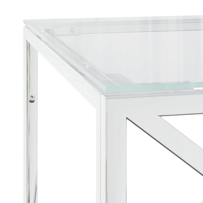 Couchtisch 110x45x45 cm Edelstahl und Glas - Pazzar.ch