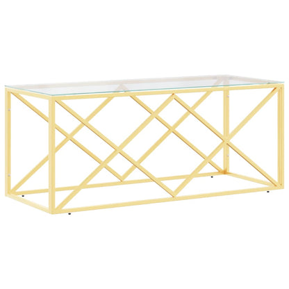 Couchtisch 110x45x45 cm Edelstahl und Glas - Pazzar.ch
