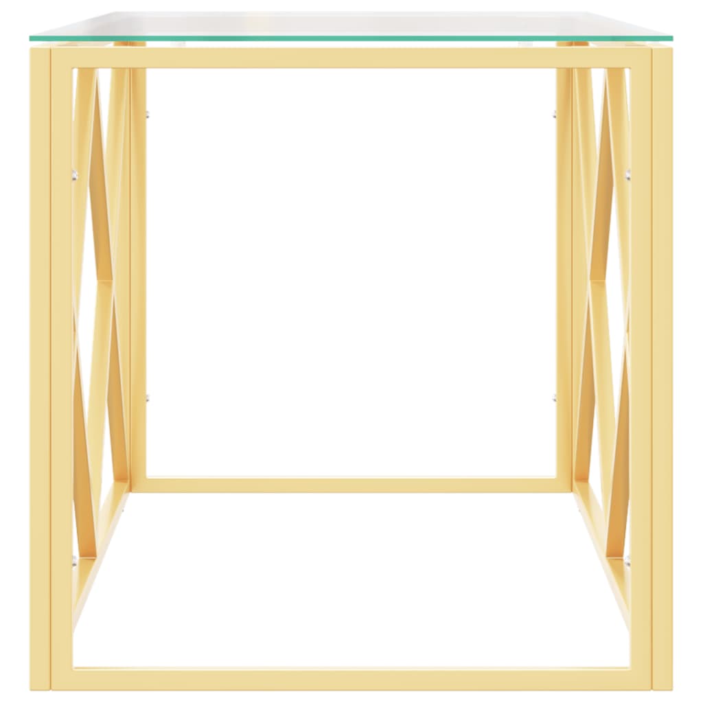 Couchtisch 110x45x45 cm Edelstahl und Glas