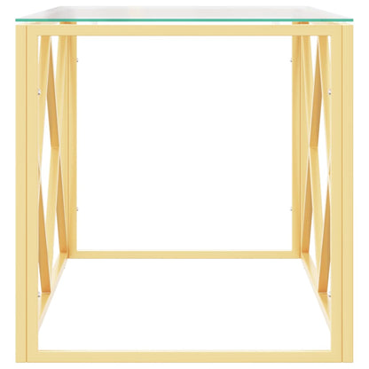 Couchtisch 110x45x45 cm Edelstahl und Glas - Pazzar.ch