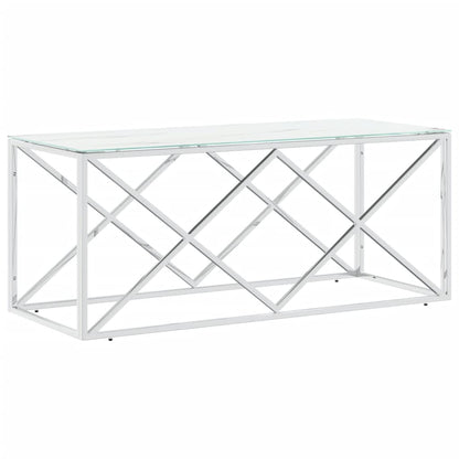 Couchtisch 110x45x45 cm Edelstahl und Glas - Pazzar.ch