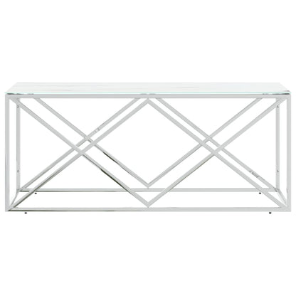 Couchtisch 110x45x45 cm Edelstahl und Glas - Pazzar.ch