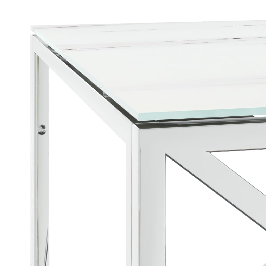 Couchtisch 110x45x45 cm Edelstahl und Glas - Pazzar.ch