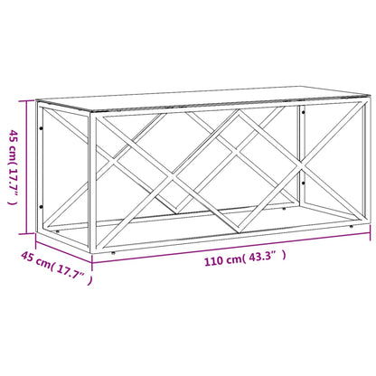 Couchtisch 110x45x45 cm Edelstahl und Glas - Pazzar.ch