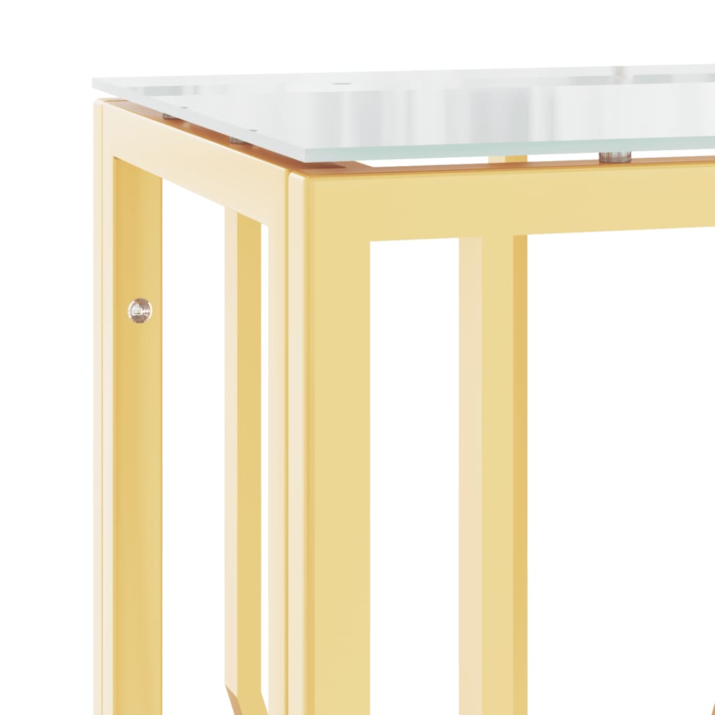 Konsolentisch Golden 70x30x70 cm Edelstahl und Glas - Pazzar.ch