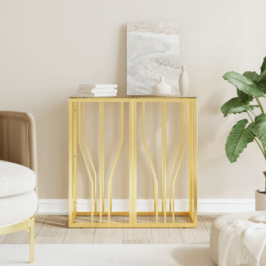 Konsolentisch Golden 70x30x70 cm Edelstahl und Glas - Pazzar.ch
