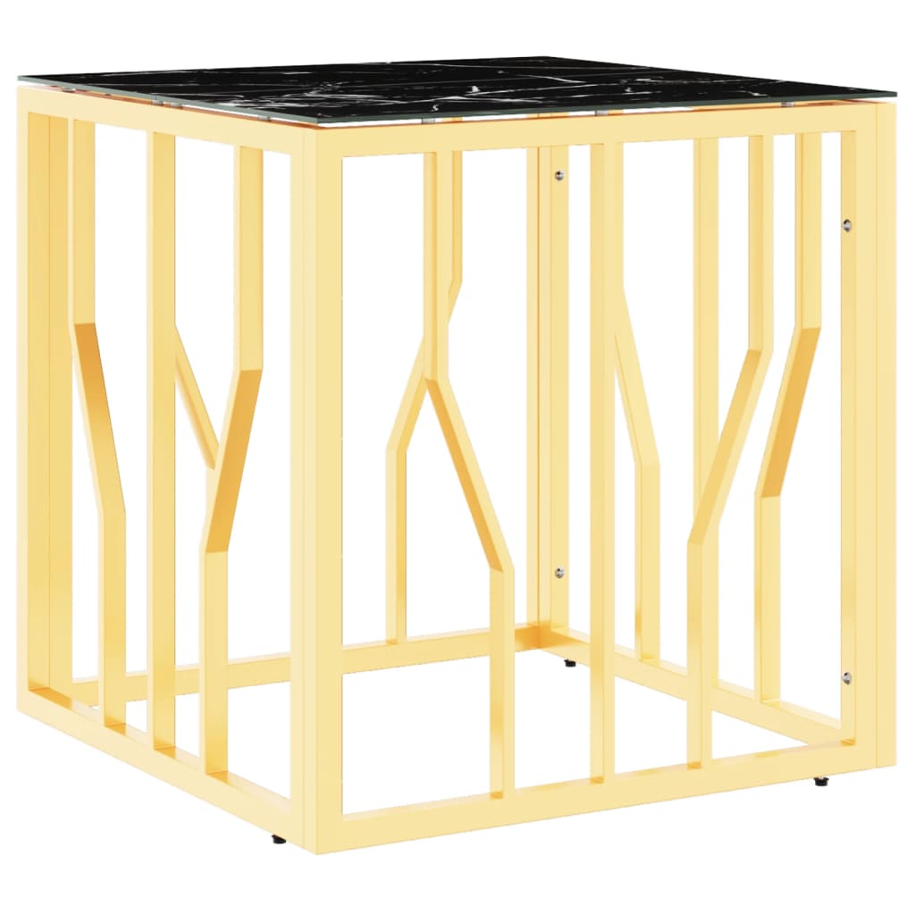 Couchtisch Golden 50x50x50 cm Edelstahl und Glas - Pazzar.ch