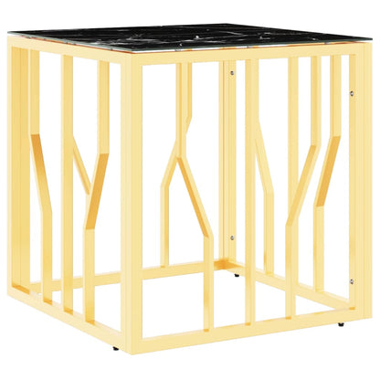 Couchtisch Golden 50x50x50 cm Edelstahl und Glas - Pazzar.ch