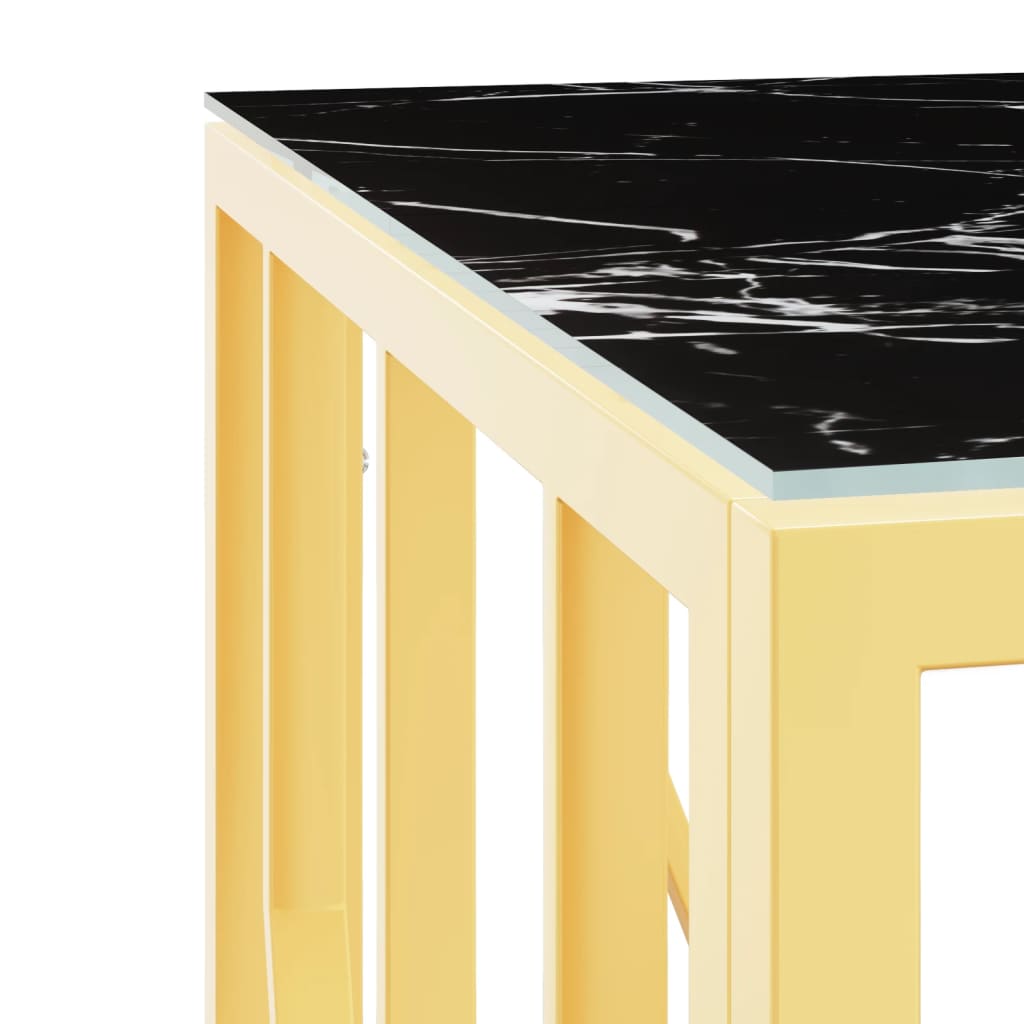 Couchtisch Golden 50x50x50 cm Edelstahl und Glas - Pazzar.ch