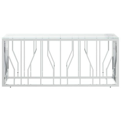 Couchtisch 110x45x45 cm Edelstahl und Glas - Pazzar.ch