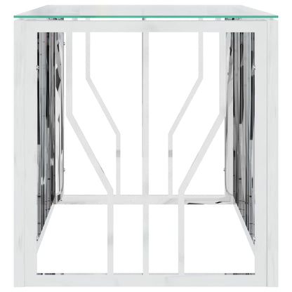 Couchtisch 110x45x45 cm Edelstahl und Glas - Pazzar.ch