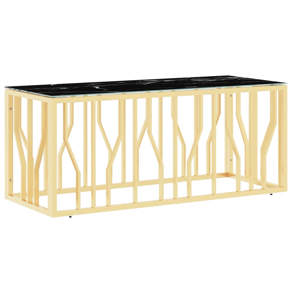 Couchtisch Golden 110x45x45 cm Edelstahl und Glas - Pazzar.ch