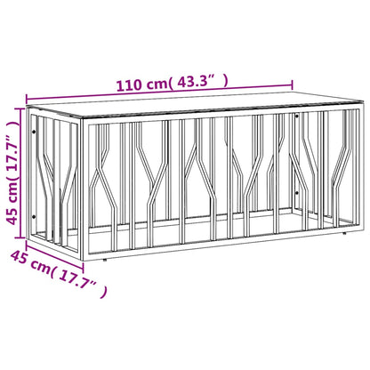 Couchtisch Golden 110x45x45 cm Edelstahl und Glas - Pazzar.ch