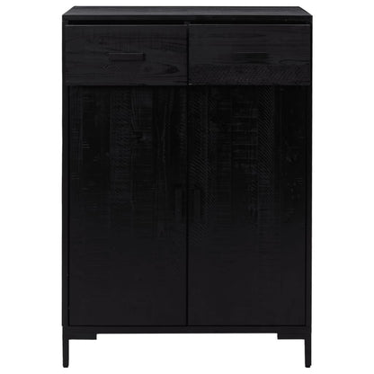 Schuhschrank Schwarz 75x40x110 cm Massivholz Kiefer - Pazzar.ch