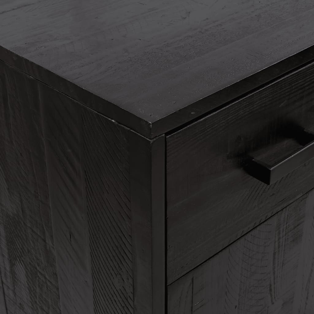 Schuhschrank Schwarz 75x40x110 cm Massivholz Kiefer - Pazzar.ch