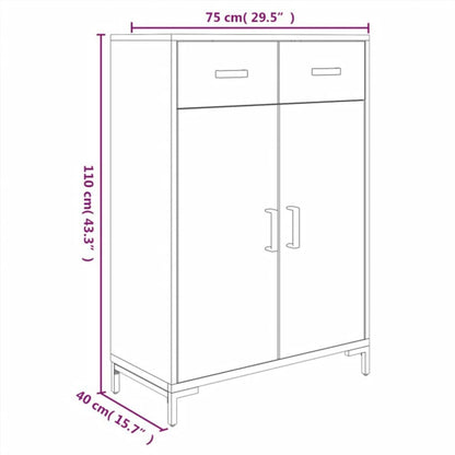 Schuhschrank Schwarz 75x40x110 cm Massivholz Kiefer - Pazzar.ch