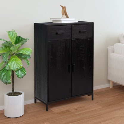 Schuhschrank Schwarz 75x40x110 cm Massivholz Kiefer - Pazzar.ch