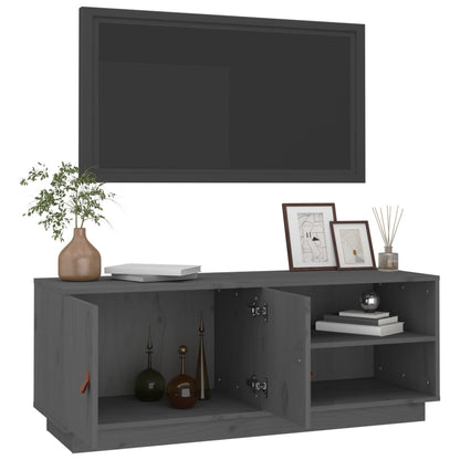 TV-Schrank Grau 105x34x40 cm Massivholz Kiefer - Pazzar.ch