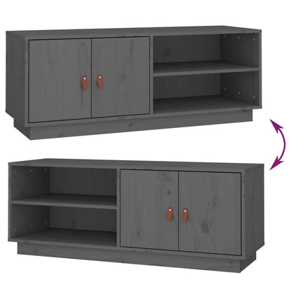 TV-Schrank Grau 105x34x40 cm Massivholz Kiefer - Pazzar.ch