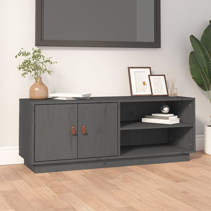 TV-Schrank Grau 105x34x40 cm Massivholz Kiefer - Pazzar.ch