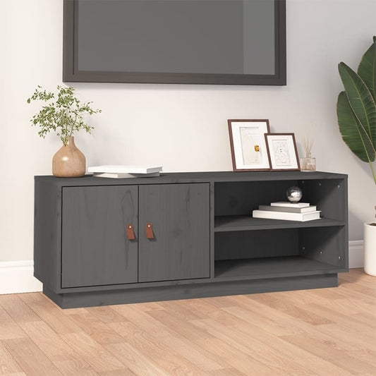 TV-Schrank Grau 105x34x40 cm Massivholz Kiefer - Pazzar.ch