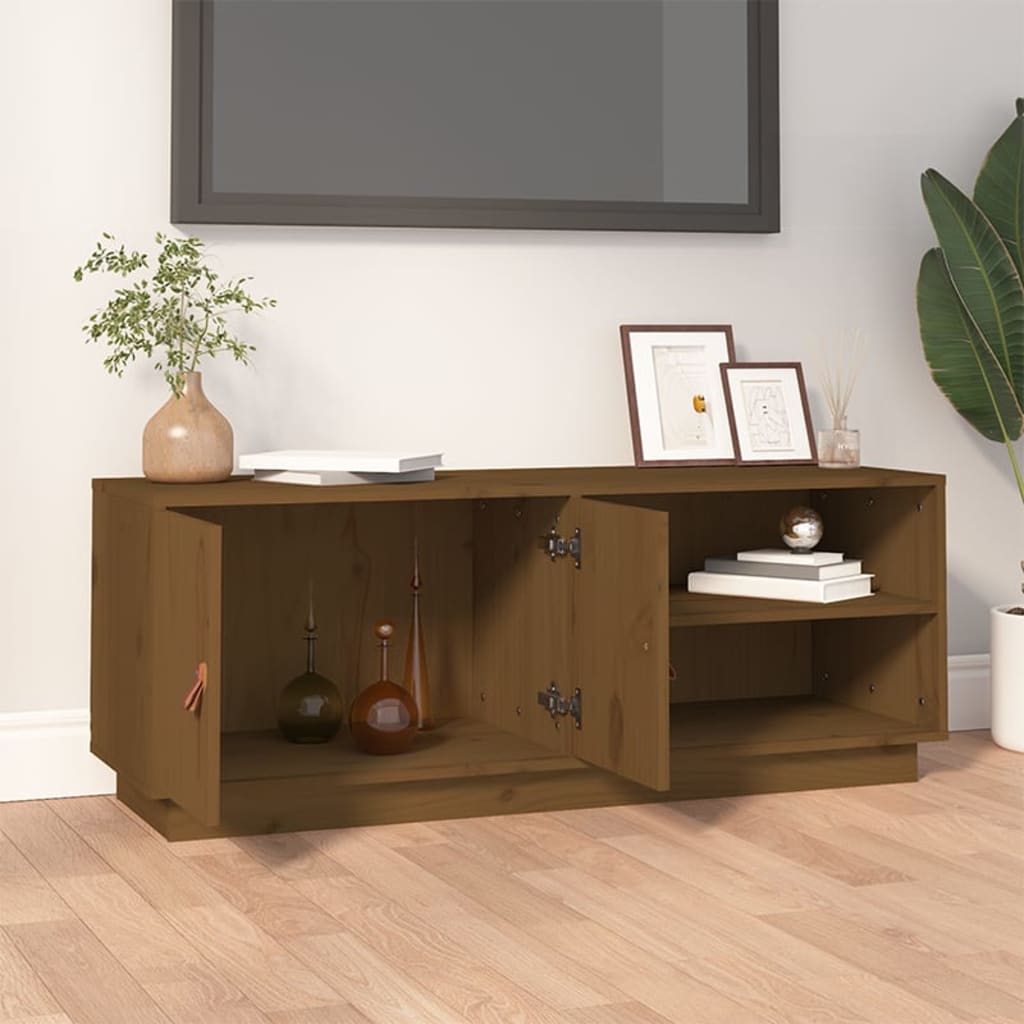 TV-Schrank Honigbraun 105x34x40 cm Massivholz Kiefer - Pazzar.ch