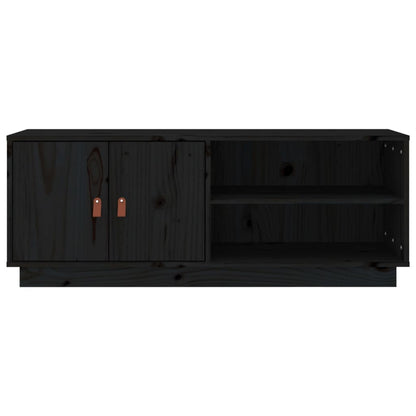 TV-Schrank Schwarz 105x34x40 cm Massivholz Kiefer - Pazzar.ch