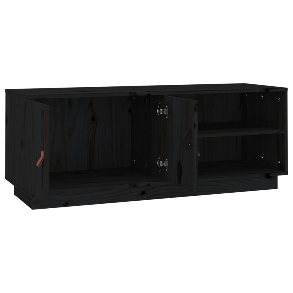TV-Schrank Schwarz 105x34x40 cm Massivholz Kiefer - Pazzar.ch