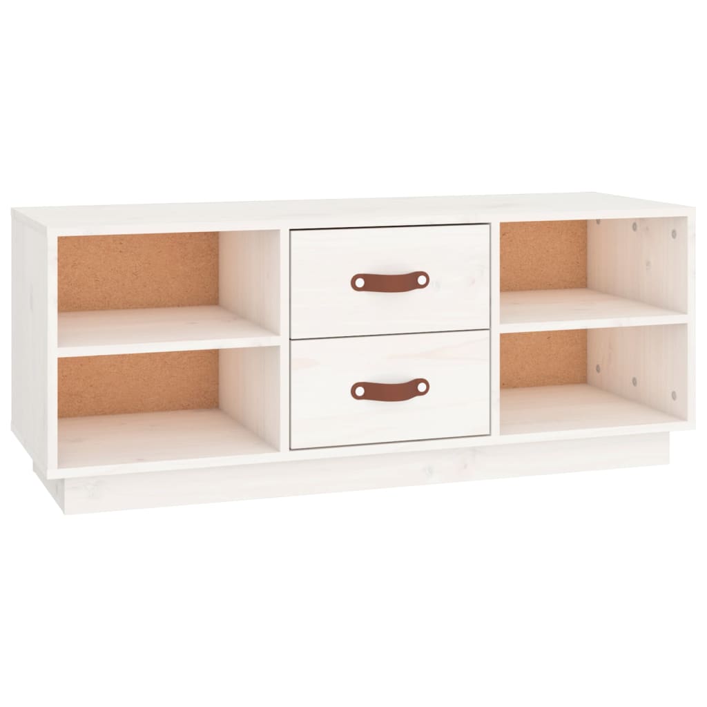 TV-Schrank Weiß 100x34x40 cm Massivholz Kiefer - Pazzar.ch