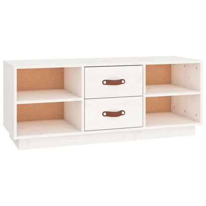 TV-Schrank Weiß 100x34x40 cm Massivholz Kiefer - Pazzar.ch
