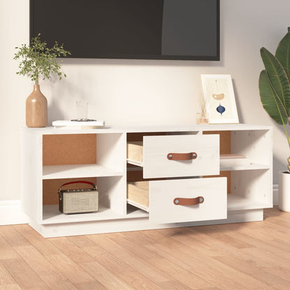 TV-Schrank Weiß 100x34x40 cm Massivholz Kiefer - Pazzar.ch
